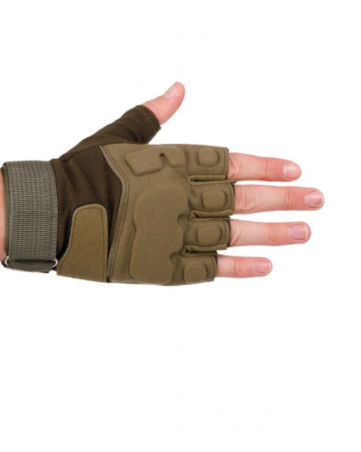 Рукавички тактичні безпалі Olive №2