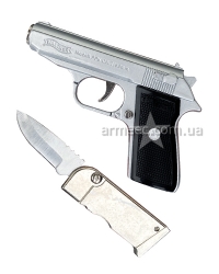 Запальничка пістолет 2 в 1 Silver