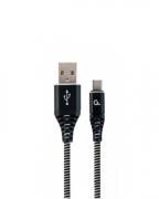 Кабель CABLEXPERT Premium Cotton Braided Type-C 1м