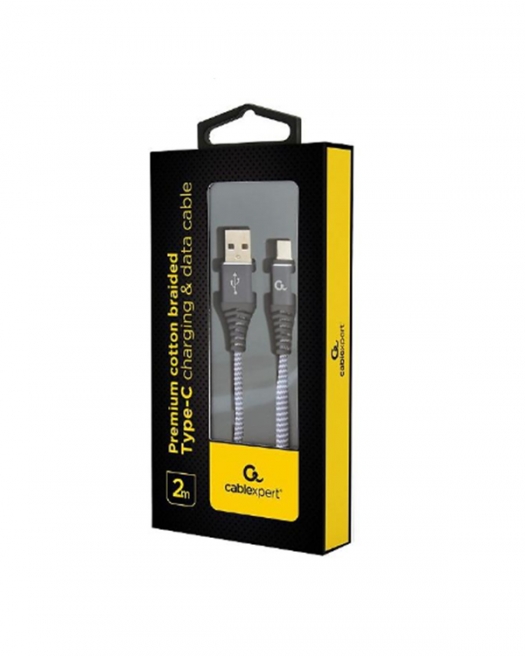 Кабель CABLEXPERT Premium Cotton Braided Type-C 2 м